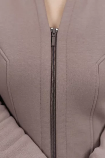 Šaty Mokka s dlouhým rukávem